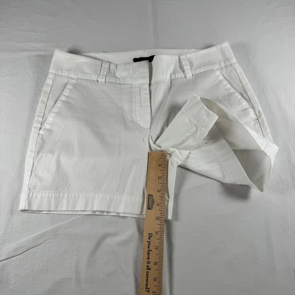 Talbots Women's Size 6 White Cotton Spandex‎ Stretch Pockets Chino Shorts